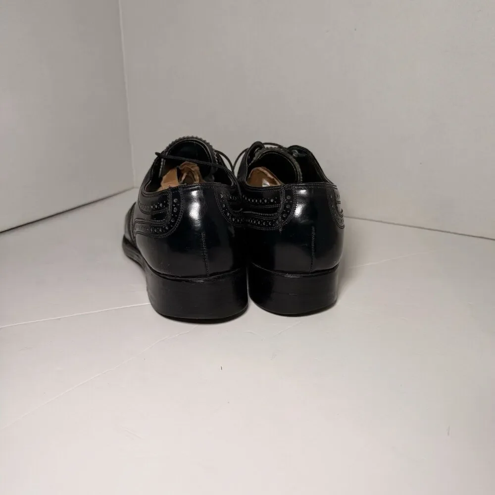 VTG Florsheim Royal Imperial Shop Black Wingtip Oxford Dress Shoes Men’s Sz 9.5